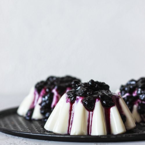 Breakfast blueberry and coconut panna cotta