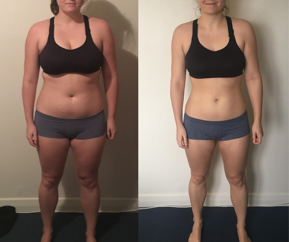 Kristina before and after, 12 kg lost