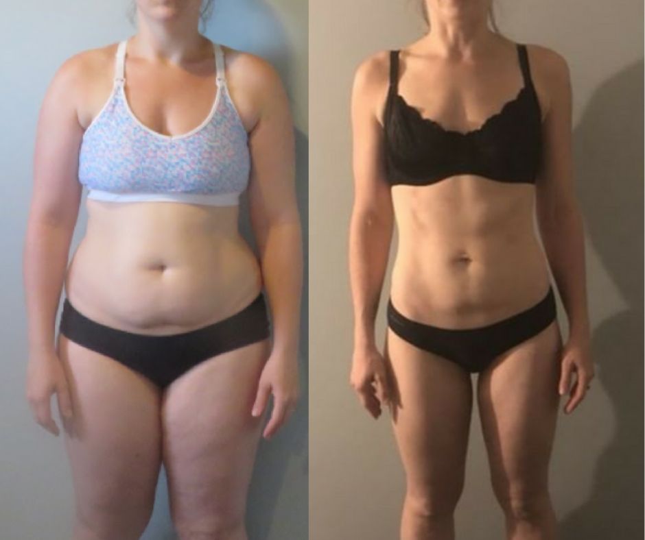 Ash before and after, 20 kg lost