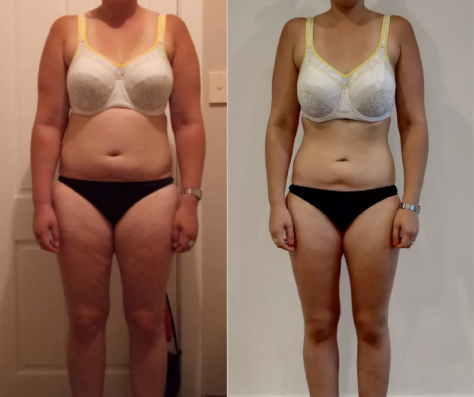 Donna before and after, 12 kg lost