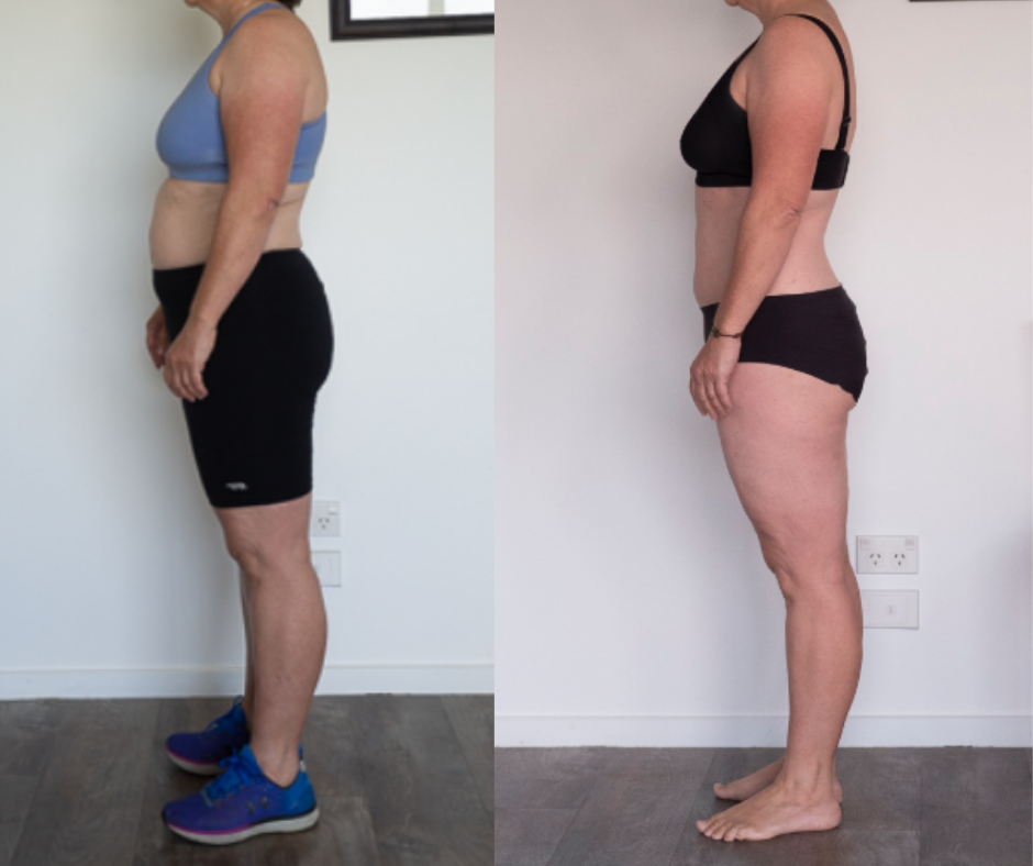 Emma-Leigh before and after, 8 kg lost