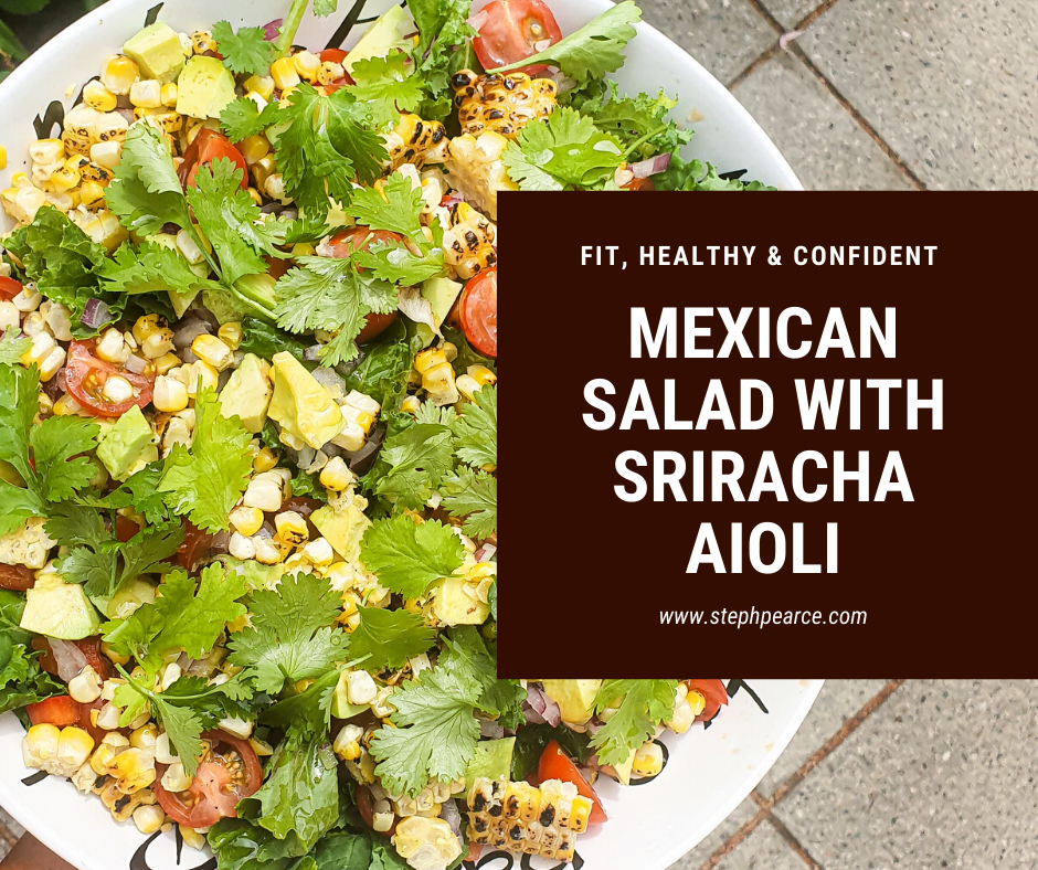 Mexican salad with sriracha aioli