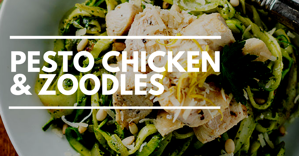 Pesto chicken and zoodles