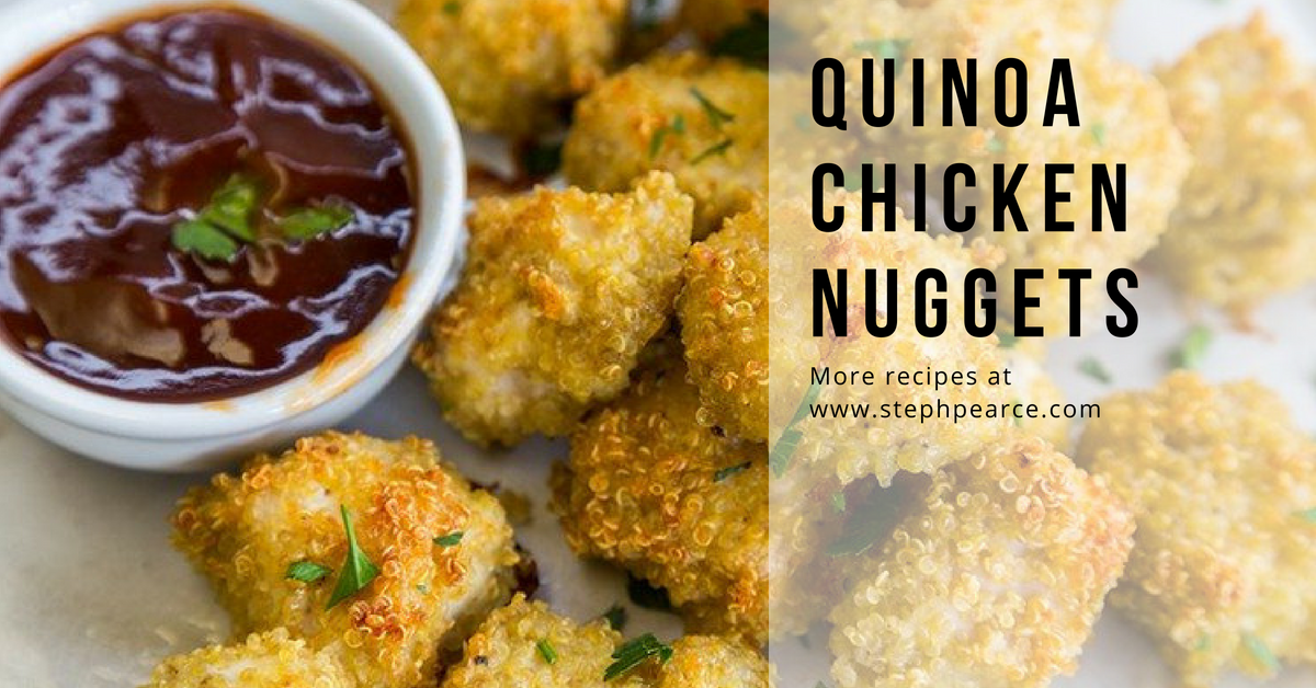 Quinoa chicken nuggets with green salad