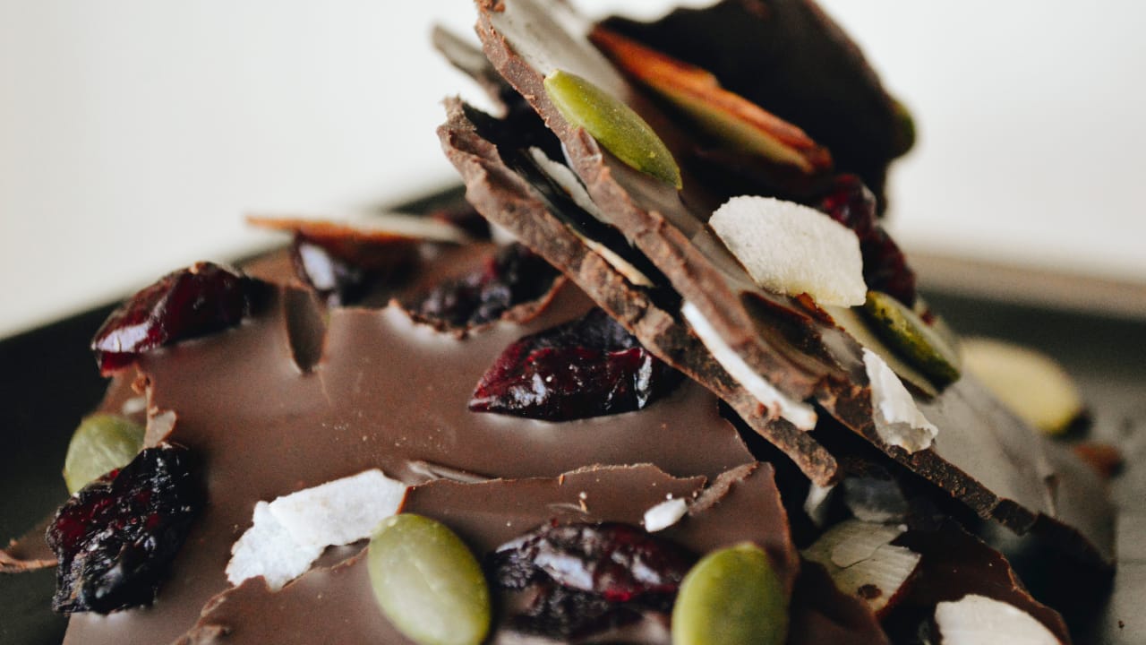 Nutty raspberry chocolate bark